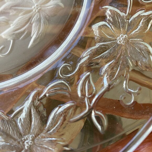 Princess House Pointsetta /Salad Dessert Plates FANTASIA CRYSTAL Set of 4 - Picture 6 of 6